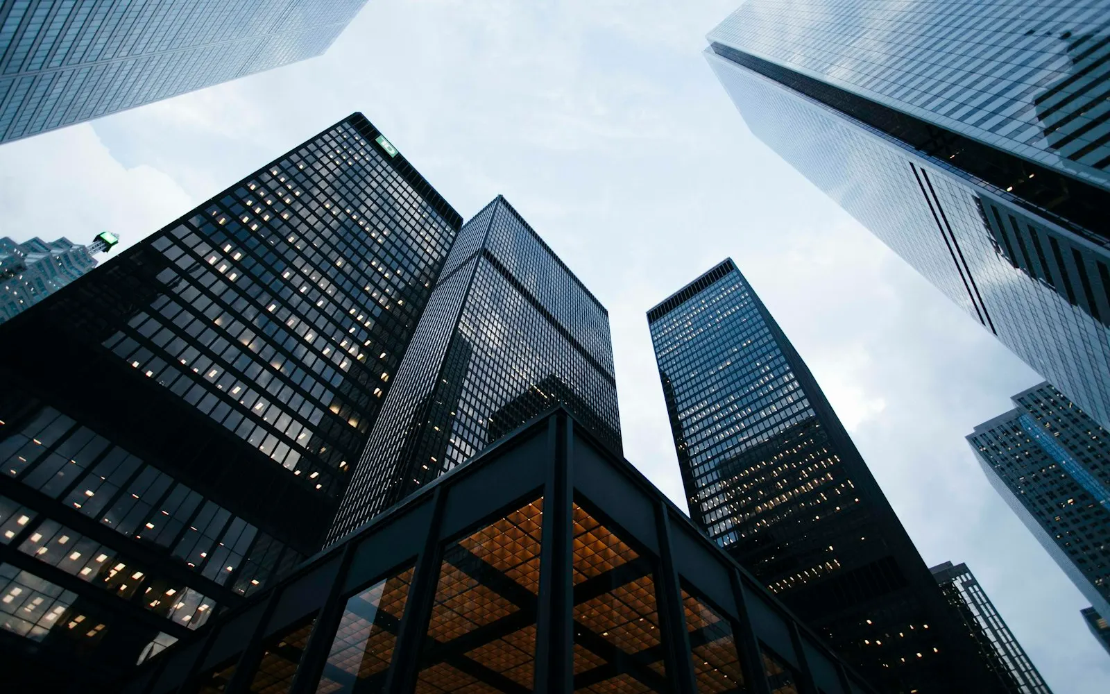 Modern office skyscrapers against the sky