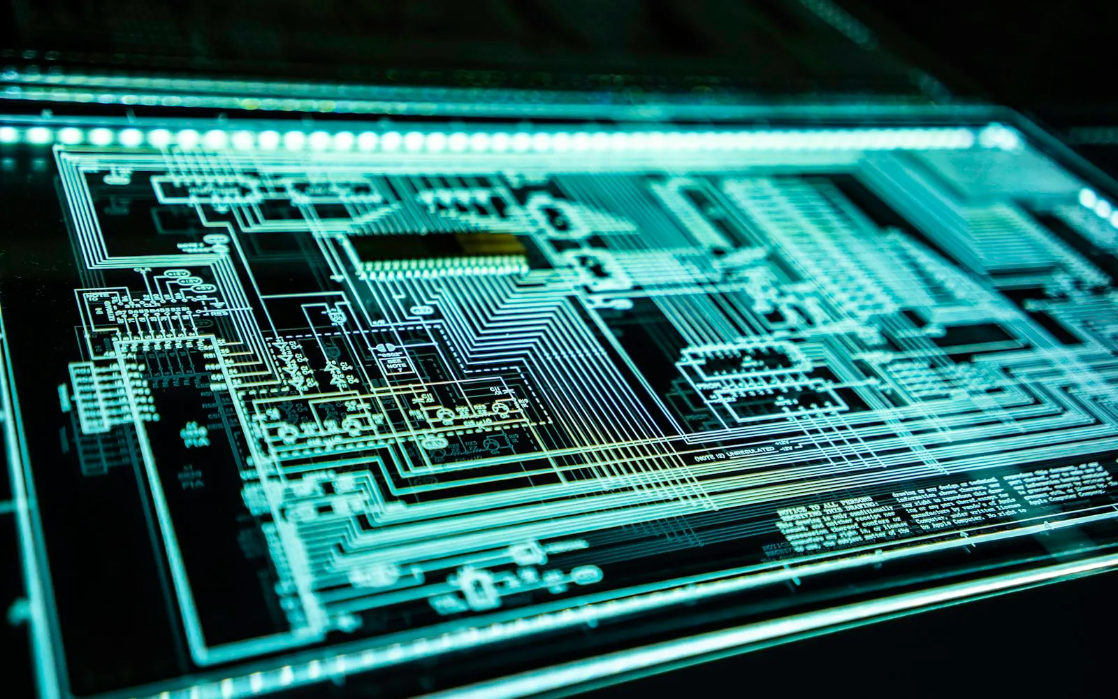 Secure technology with glowing server panels